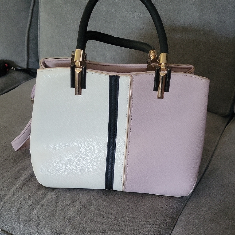 Pink And White Two-Tone Handbag